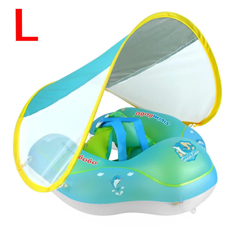 EZ Baby Swimming Float With Sun Canopy Inflatable Infant Floating Swim Kids Swim Pool Accessories Circle Bathing Summer