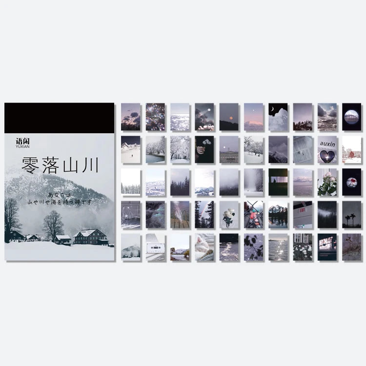 EZ Yoofun 50 Sheets Natural Scenery&Art Paintings Stationery Stickers Book Aesthetic Landscape Cute Scrapbooking Planner Journaling