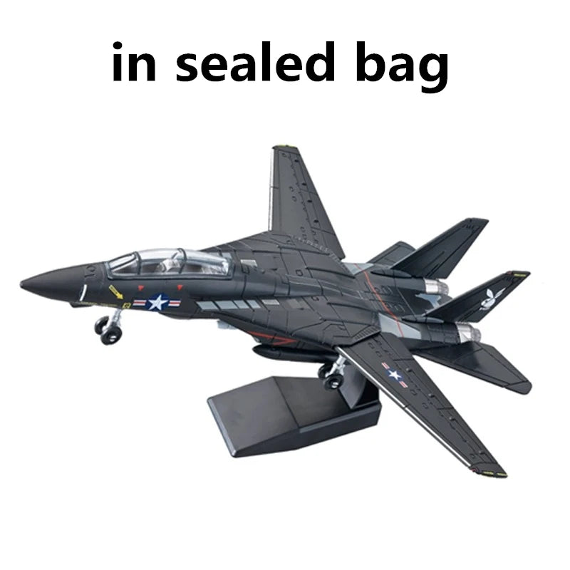 EZ 1:72 Creative Military Series Building Blocks New Black F14 Panda Multi Purpose Supersonic Fighter Model Toys For Kids Xmas Gift
