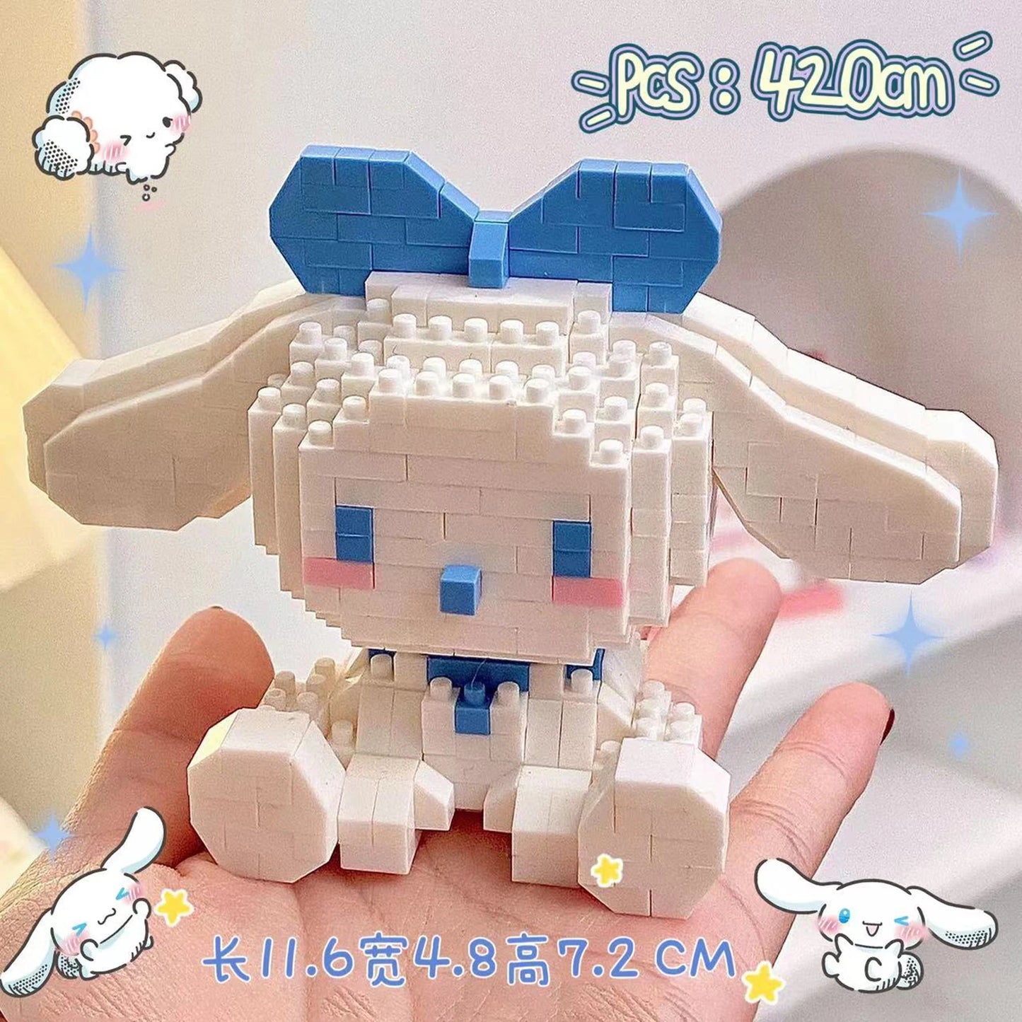 EZ KEEPPLEY Sanrio Anime Hello Kitty My Melody Cinnamoroll Pompompurin Kuromi Building Blocks Girl Kid Holiday Christmas Gift