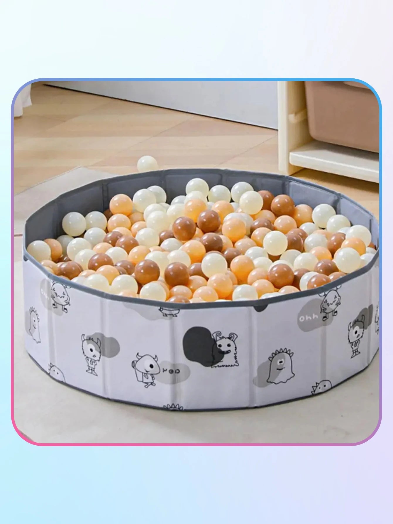 EZ 5.5CM 50/100pcs Soft Ball Pit Ball Crush Proof Plastic Balls With Reusable Net Bag for Kids Coffee Beige Cream Brown Mix Colours