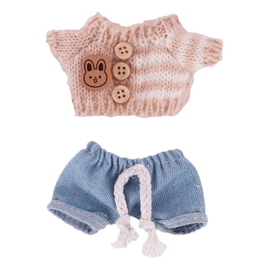 EZ Doll Sweater Pants Shoes set For labubu Clothes 17 cm Doll Accessories,Toys For Girls,Christmas Festival Birthday Present