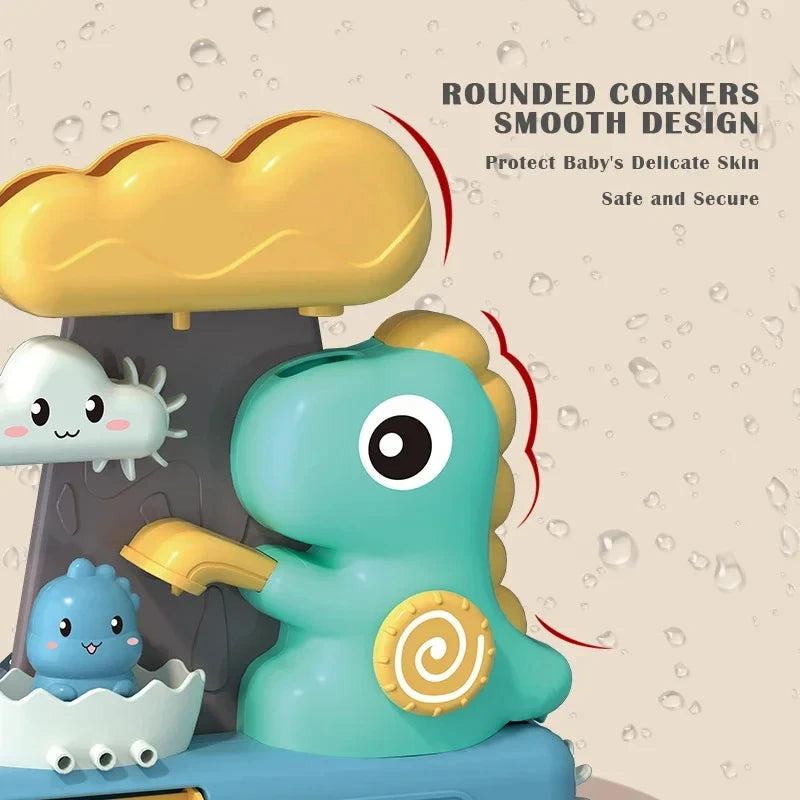 EZ Children's Take A Shower Paddle Toys Cartoon Animals Dinosaurs Spin Water Spray Waterwheel Bath Toy Kids Delight Shower Toy Gift