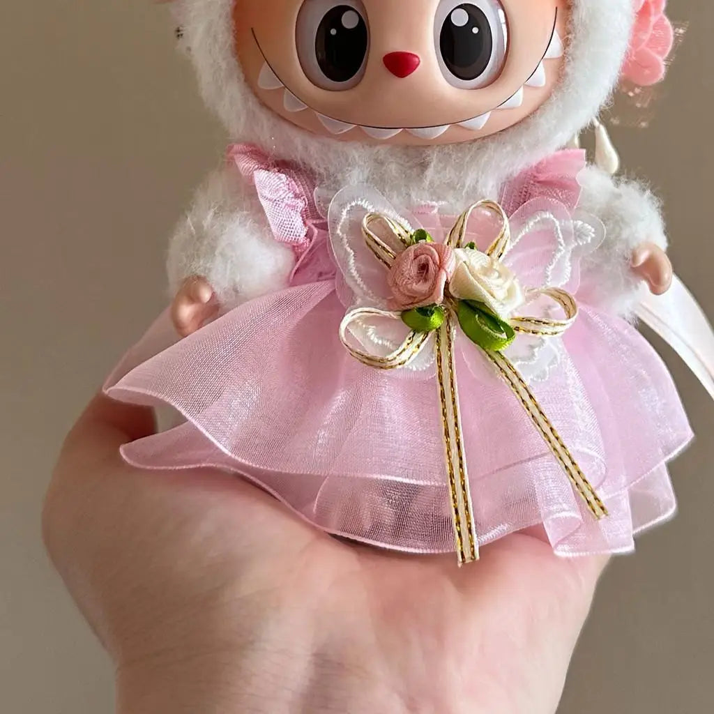 EZ Mini Doll'S Clothes Outfit Accessories For 15-17cm Ropa Labubu and 10cm cotton doll Princess style strap skirt Clothing