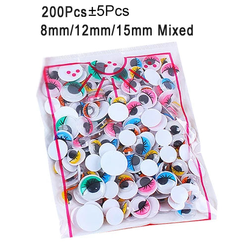 EZ 100pcs/200pcs Self-adhesive Googly Wiggle Eyes for DIY Scrapbooking Crafts Projects DIY Dolls Accessories Eyes Handmade Toys GYH