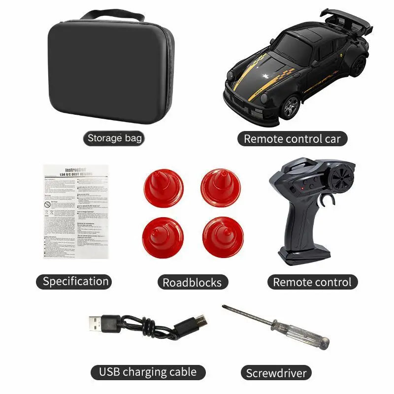 EZ 2025 New Kf20 1:64 Drift Rc Car Four-wheel remote-controlled racing car Full proportions Desk Competition Toy Boys Ideal gifts.