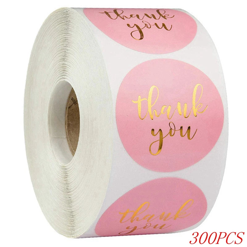 EZ 50-500pcs 1inch Blue Thank You Stickers For Envelope Sealing Labels Stationery Supplies Handmade Wedding Gift Decoration Sticker