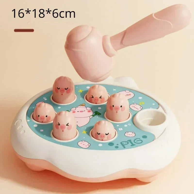 EZ Duck/Frog/Pig Baby Toy Montessori Learning Game Educational Puzzle Gift for 12 24 Months Toddler Boy/Girl with Hammer