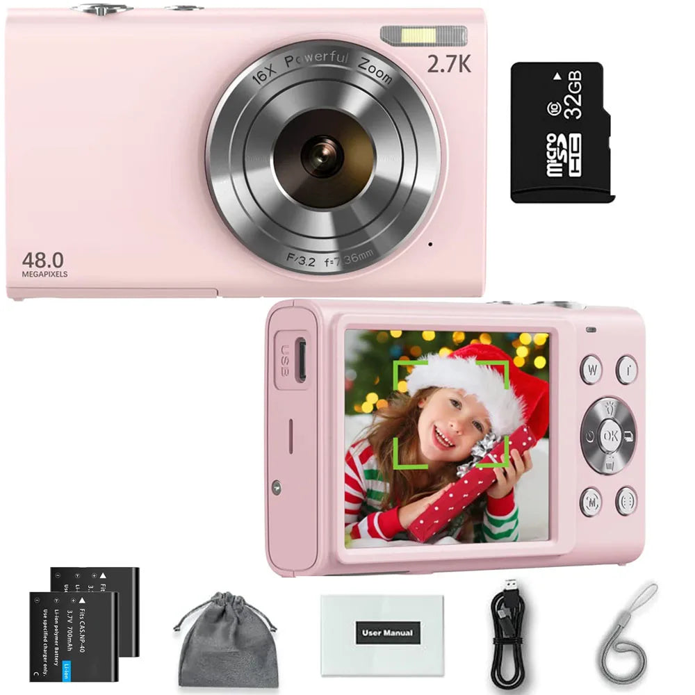 EZ 4K Digital Camera Autofocus Vlogging Camera HD 48MP with 2.8" Large Screen Camcorder Camera for Photography for Kid Adult