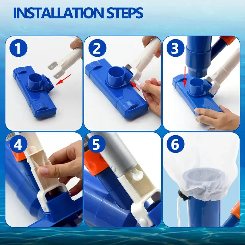 EZ Upgrade 40" Portable Pool Vacuum Cleaner,Pool Underwater Vacuum Jet Cleaner w/Brush