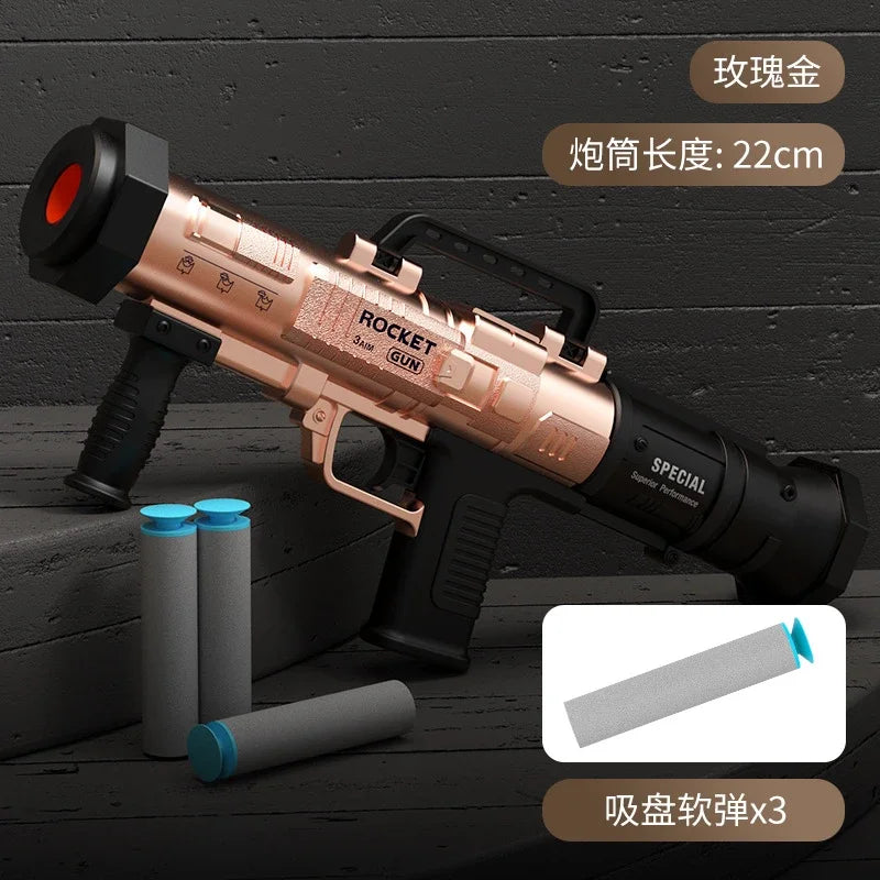 EZ Children'S Rpg Rocket Launcher Soft Bullet Gun Toy Gun Boy Simulation Rocket Launcher Manual Loading Christmas 2025