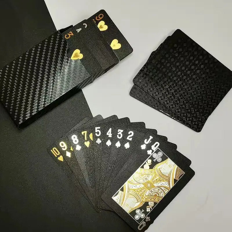 EZ Color Black Gold Playing Card Game Card Group Waterproof Poker Suit Magic Dmagic Package Board Game Gift Collection