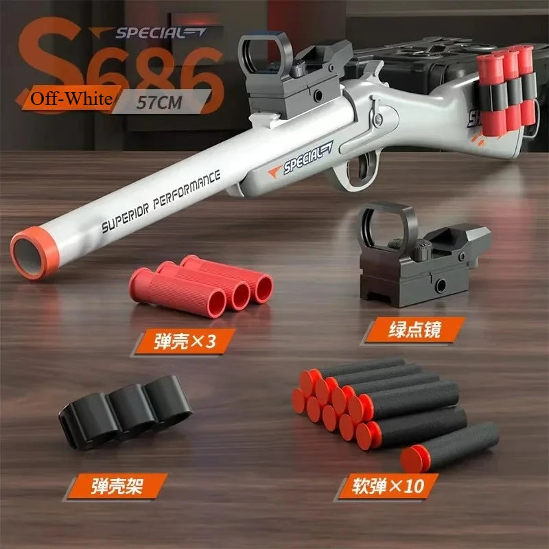 EZ S686 Throwing Shell Toy Gun Soft Bullet Airsoft Launcher Outdoor Sports CS Game Pistola Shooter Fun Toy for Boys Gift