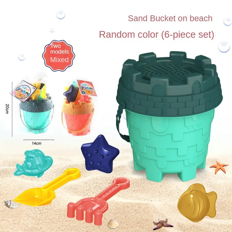 EZ Children Beach Sand Play Tool Set Sand Bucket Sieve Funnel Sand Shovel Sand Wagon Watering Can Summer Outdoor Toys for Kids