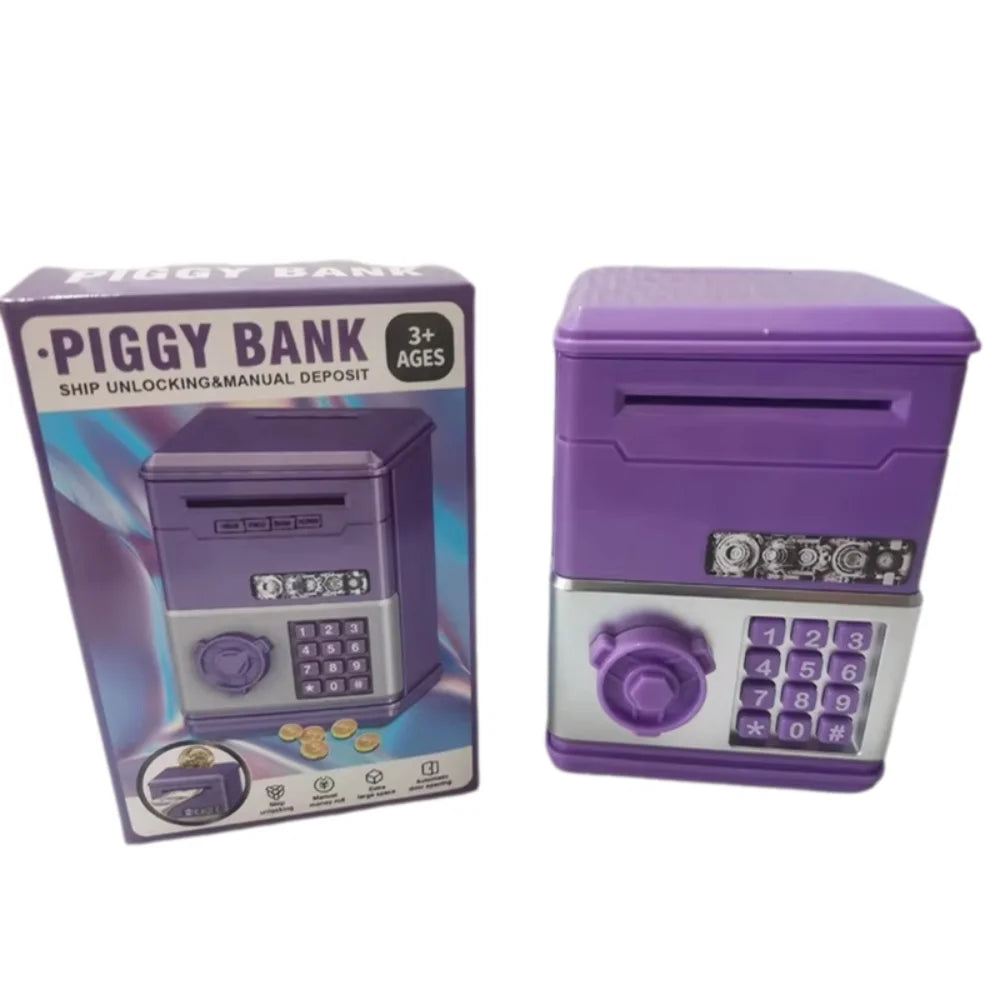 EZ New Password Children's Piggy Bank ATM Child Gift Cash Saving Money Box Mini Financial Saving Toys Money Saving Bank Boys Girls