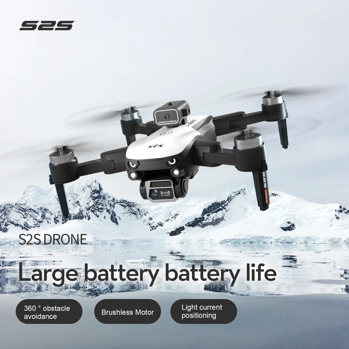 EZ New S2S Drone 8K Professional HD Dual Camera Brushless Obstacle Avoidance Aerial Photography Foldable Quadcopter Toys Gifts