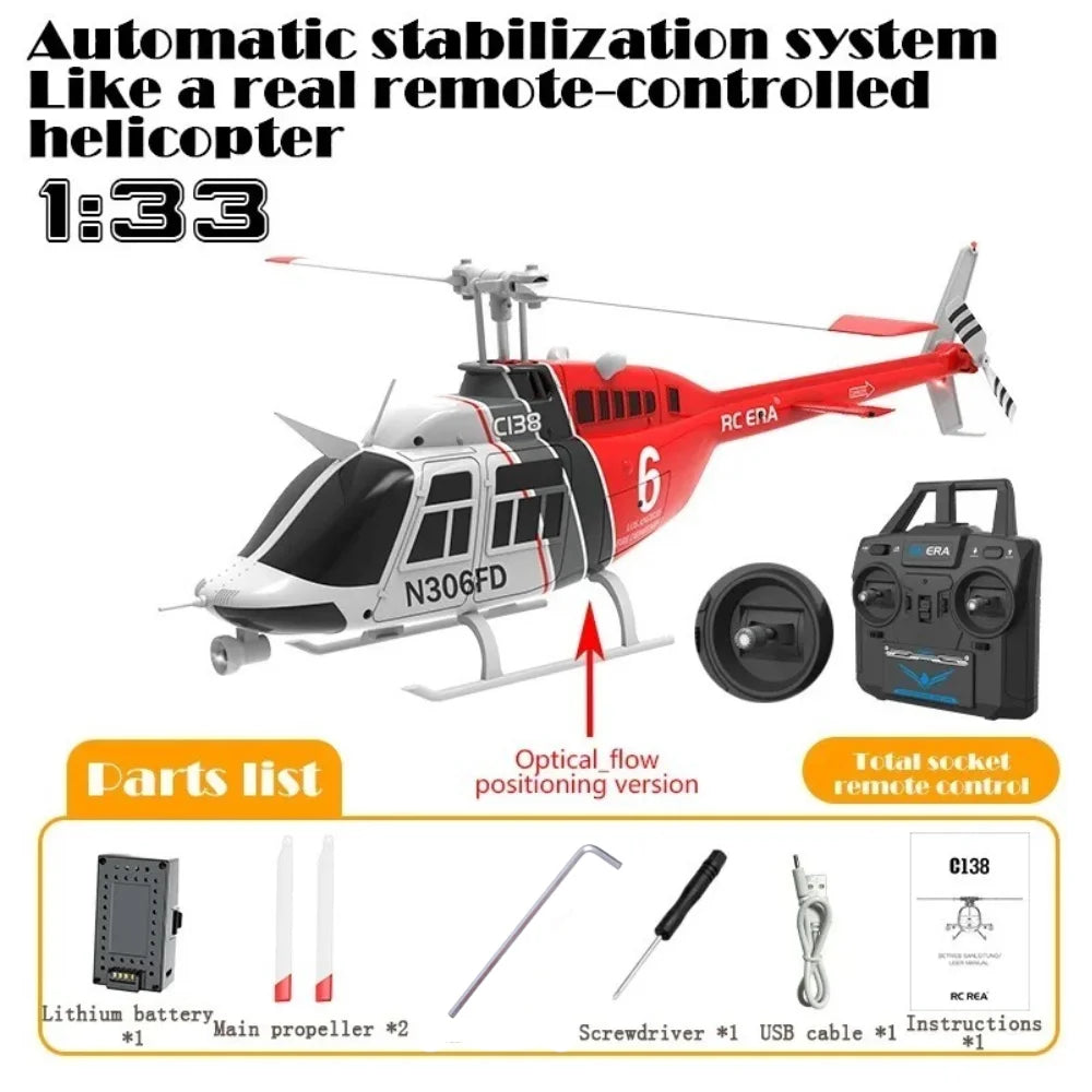 EZ RC ERA C138 1:36 Remote Control Simulation RC Bell 206 Helicopter Altitude Hold 2.4g Genuine 6axis Gyro