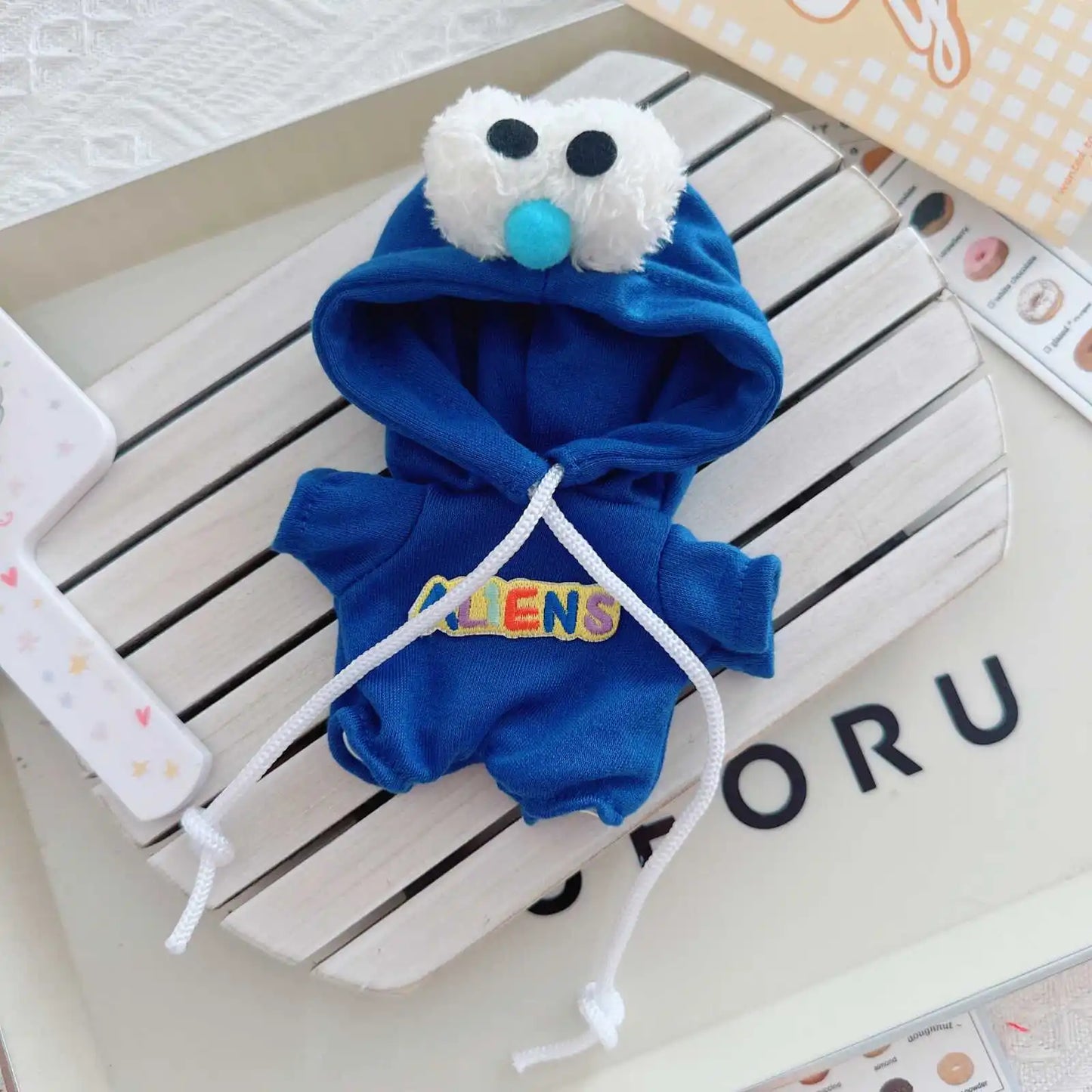 EZ Labubu Doll Clothes Outfit Accessories for Korea Kpop Exo Labubu Idol Dolls 17cm Cotton Doll Crawling Clothes Pull-up Clothing