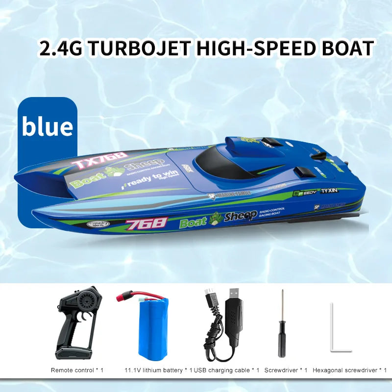 EZ TX768 RC Boat 2.4G Brushless High Speed Remote Control Ship 30km/h Professional Speedboat Watercraft Toys for Children Boys Gift