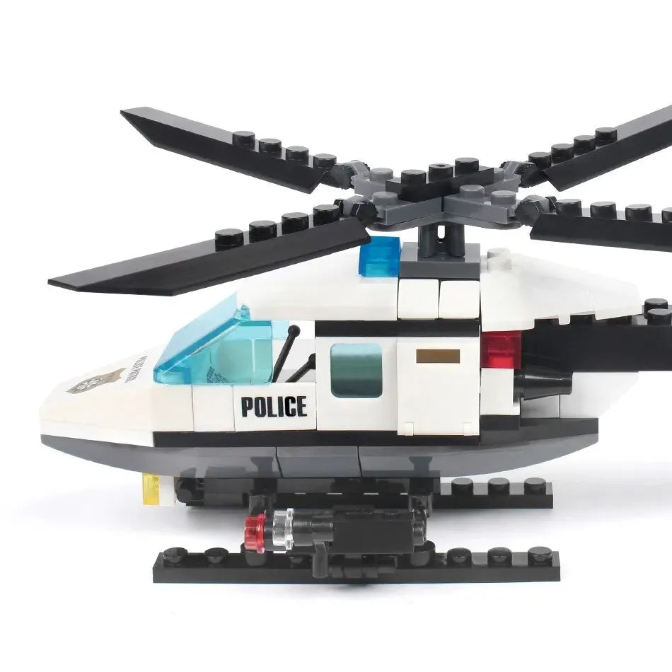 EZ 102pcs Police Helicopter Creative Building Blocks DIY City Series Bricks Toys Halloween/Thanksgiving Day/Christmas Gift