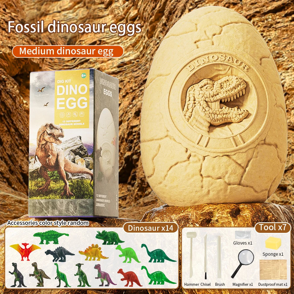 EZ Children archaeology dig dinosaur eggs toy dinosaur fossils Boys and girls diy handmade blind box dig earth dig treasure puzzle