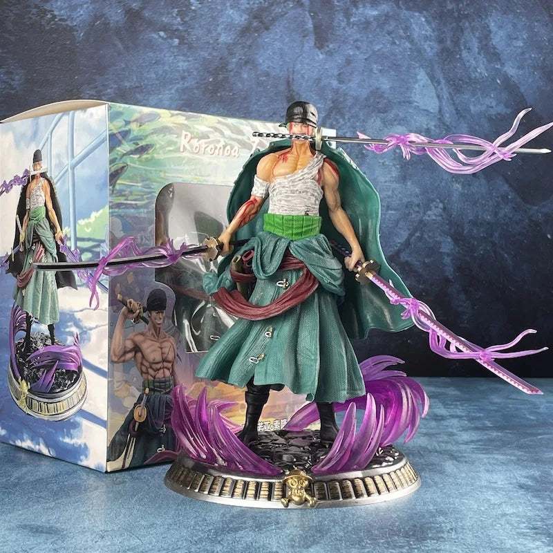 EZ New One Piece Anime Figure Bath Blood Roronoa Zoro PVC 21cm Action Figure Collection Exquisite Model Birthday Gifts Figurine