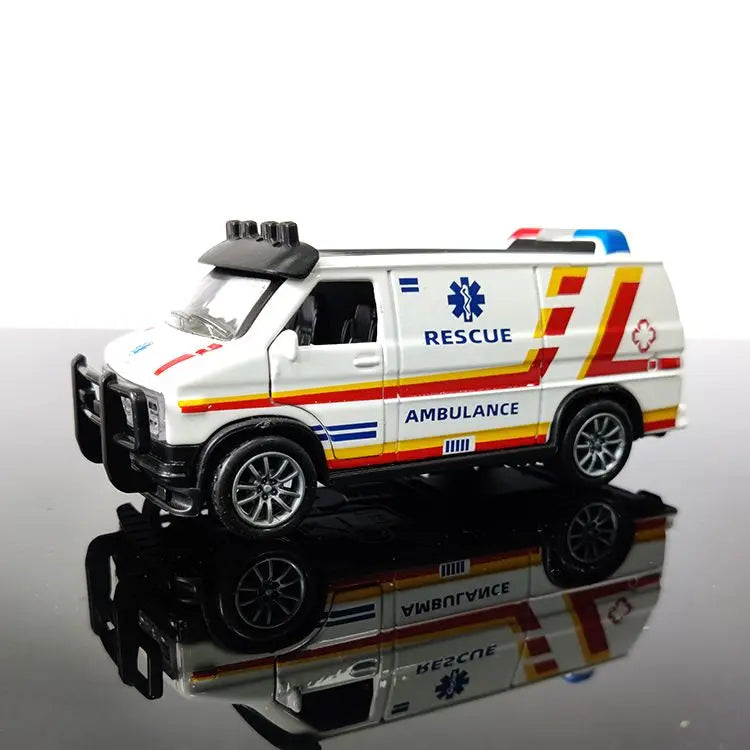 EZ Van Police Car Model Simulation Alloy Toy Pull Back Car