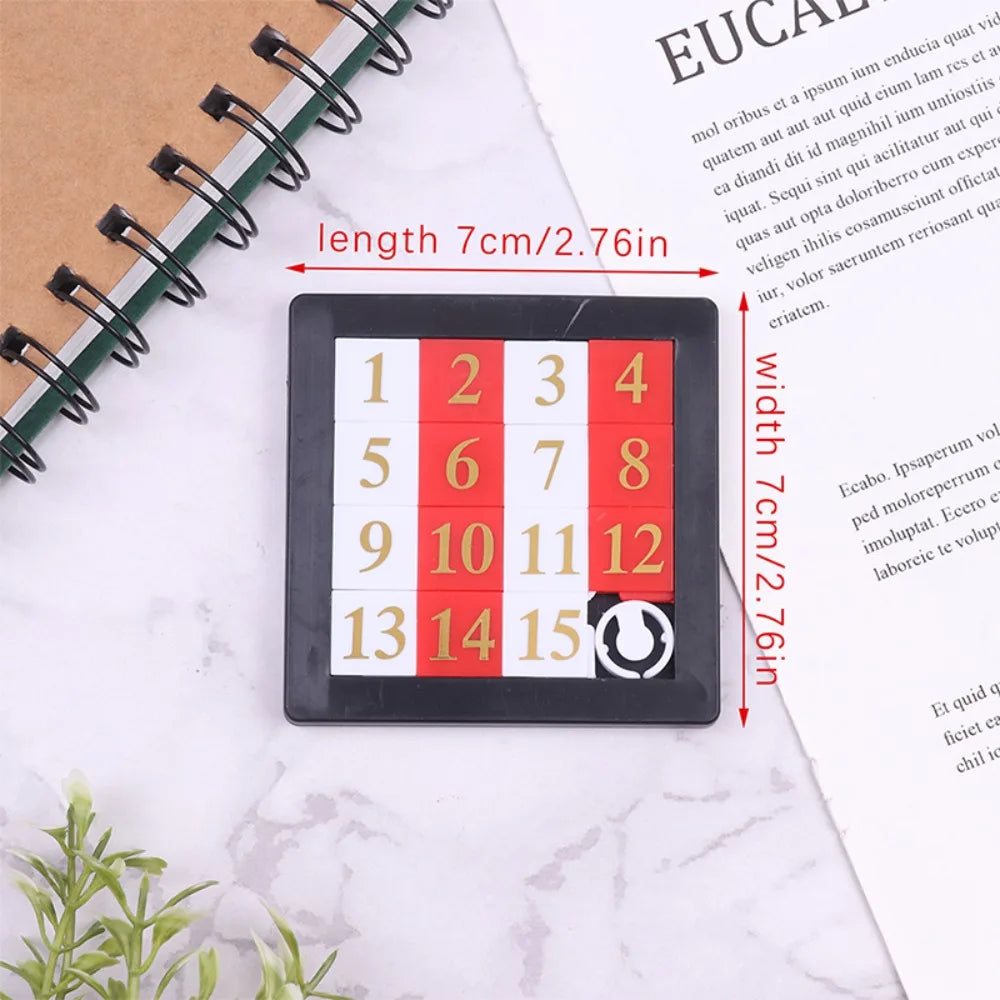 EZ Early Educational Math Toy Developing for Children Plastic 1-15 Number Puzzles Kids Toy Sliding Puzzle Toy 15 Tiles Logics Game