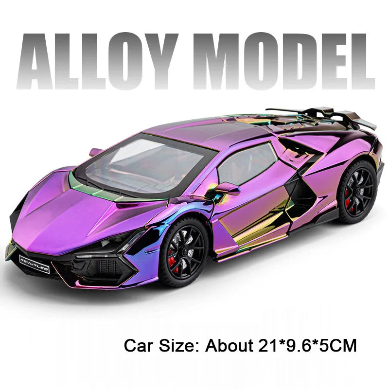 EZ 1:24 Scale Revuelto Miniature Model Toy Sports Cars Alloy Diecast Supercars Sound Light Doors