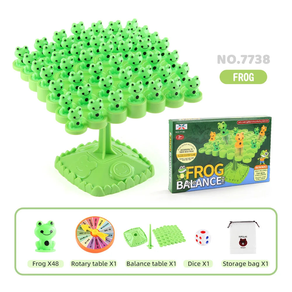 EZ Fun Frog Balance Tree Children Montessori Math Toys Balancing Board Game Parent-child Interaction Tabletop Balance Game Toy Gift