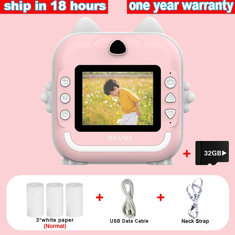 EZ Digital Children Camera For Photography Instant Print Photo Kids Camera Mini Thermal Printer Video Educational Toys Gift