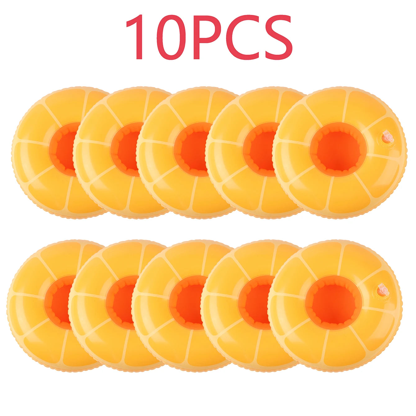 EZ 5/10PCS inflatable cup holder set tray, inflatable swimming pool drink holder floating coaster, summer swimming pool party.