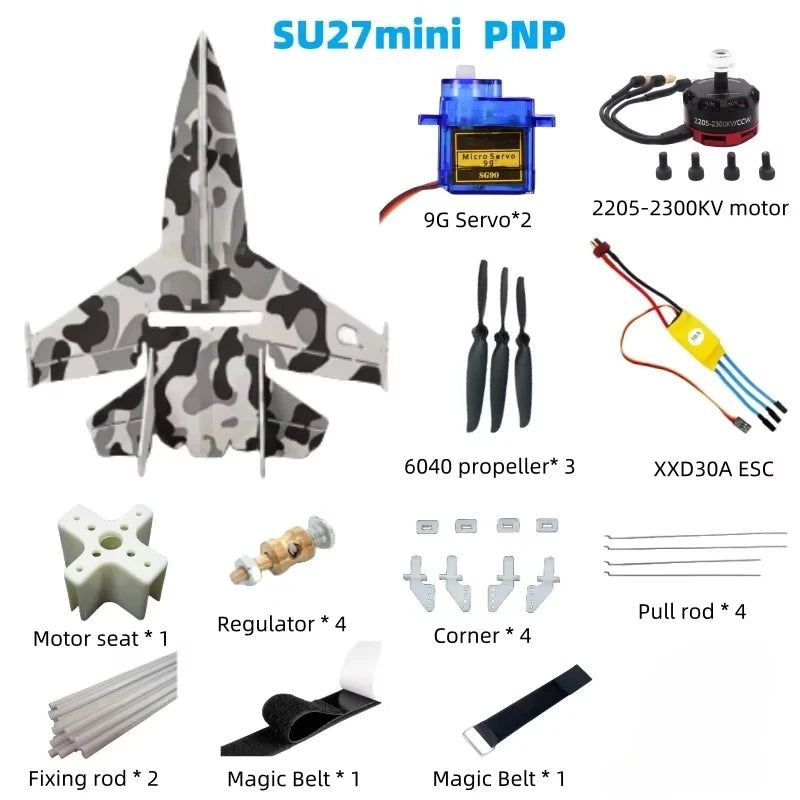 EZ Su27mini Rc Beginner Training Plane 56cm Small Model Airplane KIT Remote Control Fixed Wing Crash Resistant Magic Board Glider