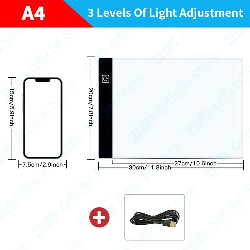 EZ A3/A4/A5 3-Level Dimming Led Drawing Copy Pad Board Children's Toy Painting Educational Kids Grow Creative Gifts For Children
