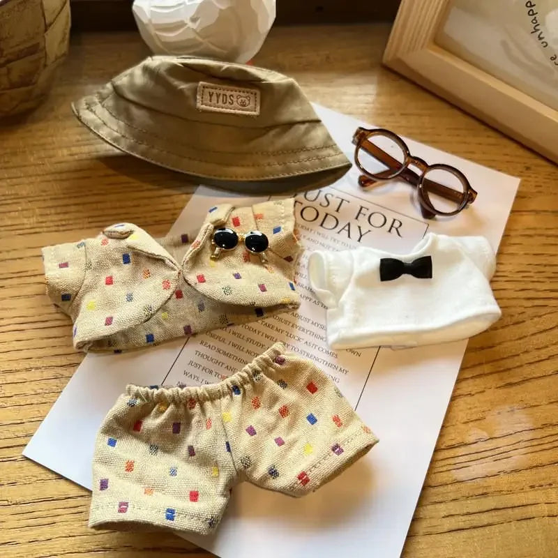 EZ Mini Plush Doll'S Clothes Outfit Accessories For Korea Kpop Exo 15-17cm Labubu Idol Little small suit hat glasses Clothing Gift