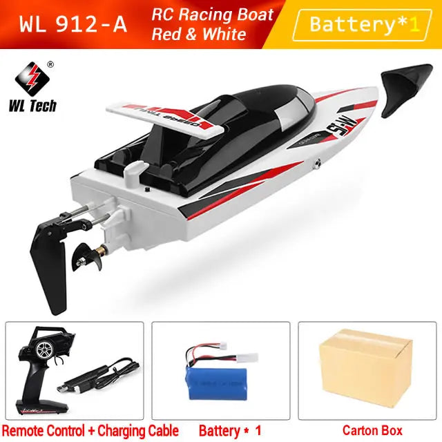 EZ WLtoys WL 912-A RC Racing Boat 35KM/H High Speed 2.4GHz Remote Control Toys Capsize Protection Speedboat BoatsToy Boys Kids Gift