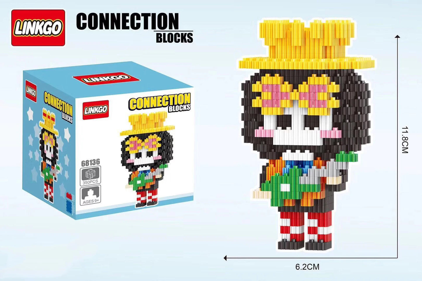 EZ One Piece Connection Building Blocks Luffy Chopper Nami Sanji Zoro Usopp Ace Franky Brook Robi Diamond Brick Figure Toy For Kids