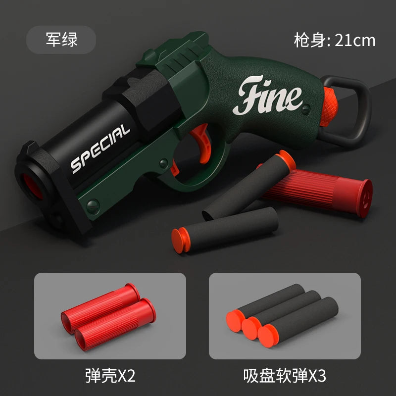 EZ Soft Bullet Mini S686 Shell Throwing Launcher Toy Gun Airsoft Foam Bullet Blaster CS Outdoor Weapon Children Pistol Gift for Kid