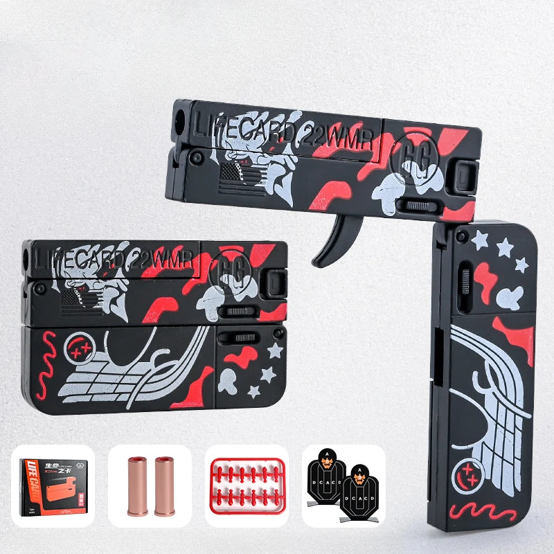 EZ 2.0 Upgraded Lifecard Alloy Folding Toy Blaster Shooting Model For Adults Kids Boys Birthday Gifts