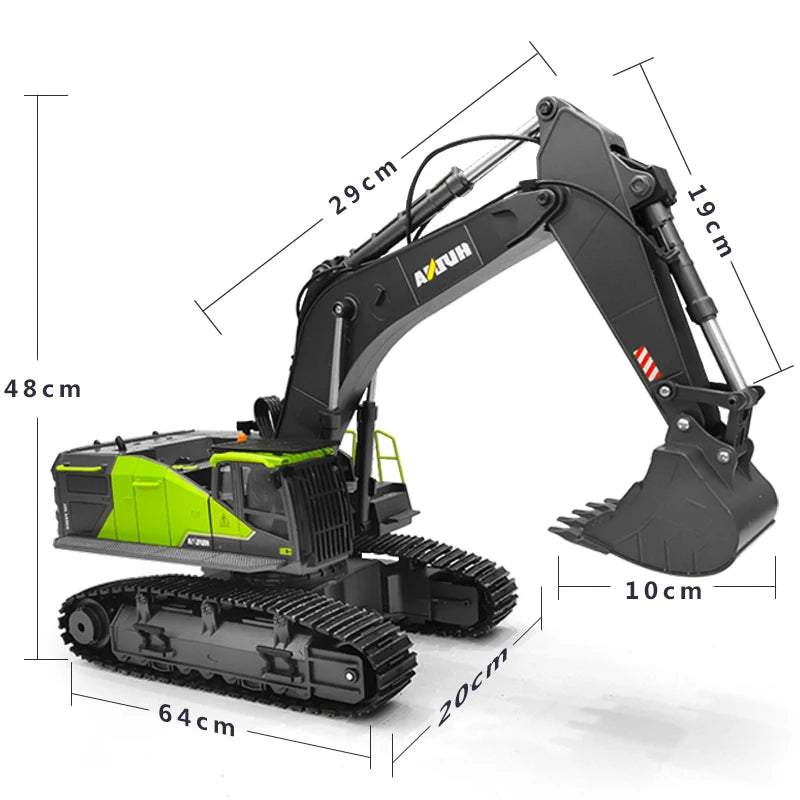 EZ 1/14 HUINA 1593 582 RC Excavator Dumper Truck crawler Alloy Tractor Loader 2.4G Radio Controlled Car Engineering toy for boy
