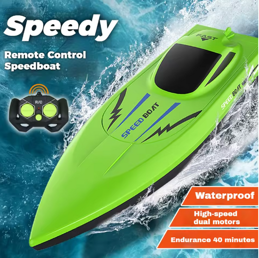 Kids' Waterproof & Ultra-Fast Remote Control Boat, Lightweight RC Water Racer for Pool Fun Toys Ideal Birthday Gift for Children