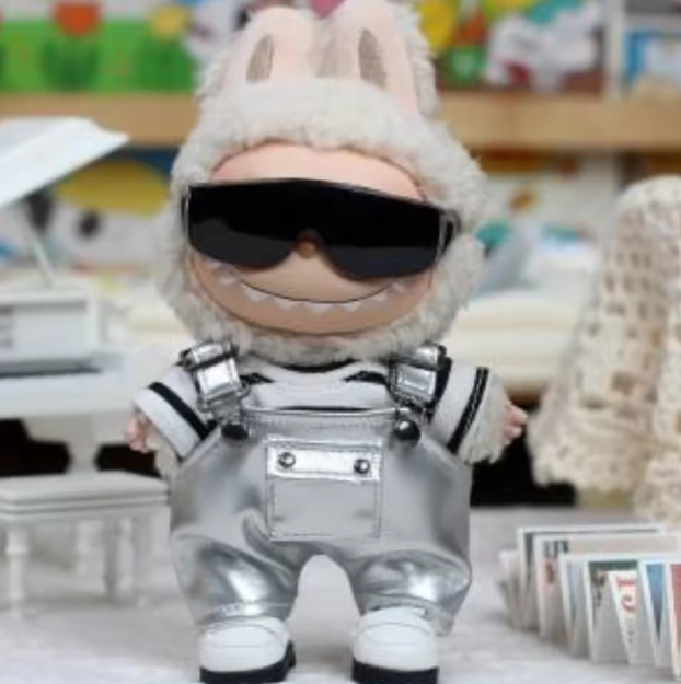 15/17cm Labubu Doll Camouflage Suit Set Stylish Shirts with Color Match Jeans for Ropa Labubu Accessories