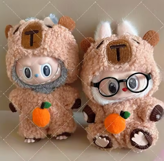 17cm Labubu Doll Capybara Costume Suit V1 V2 V3 Clothes Set Plush Toy Outfit Accessories (No Doll)