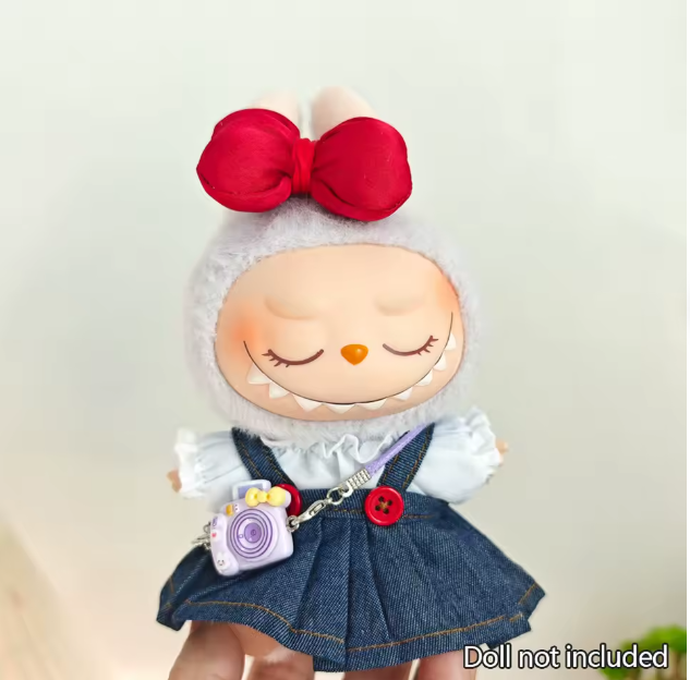 Accessories For 15-17cm Labubu pendant sitting baby shark bee dinosaur cute Dolls Accessories Cute Decoration Little Clothes (No Doll)