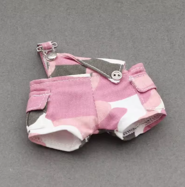 15/17cm Labubu Doll Camouflage Suit Set Stylish Shirts with Color Match Jeans for Ropa Labubu Accessories