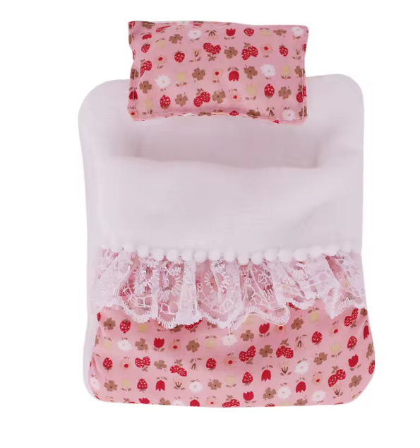 17cm Mini Doll's Accessories Set For Labubu Doll Pop 3Pcs/Set Bed+Quilt+Pillow Pajamas Sleeping Bag Dollhouse Gift,Girl's Toys