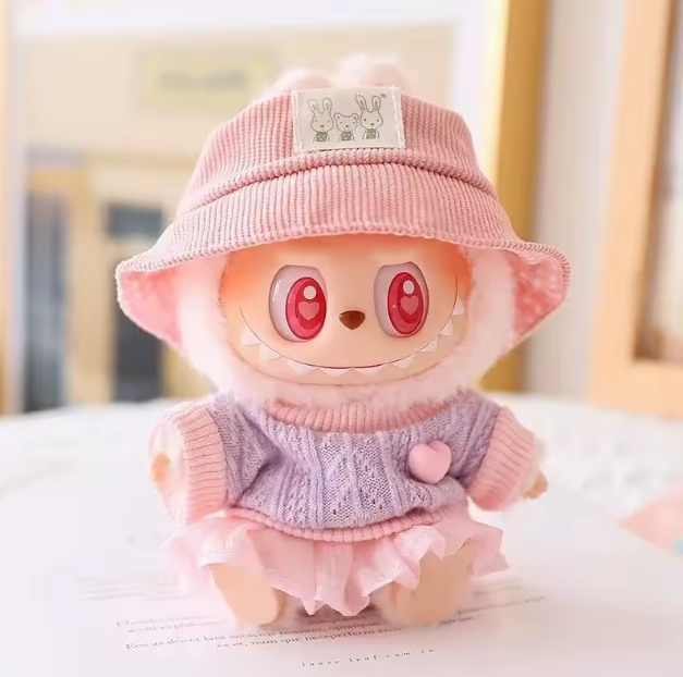 Accessories For 15-17cm Labubu pendant sitting baby shark bee dinosaur cute Dolls Accessories Cute Decoration Little Clothes (No Doll)