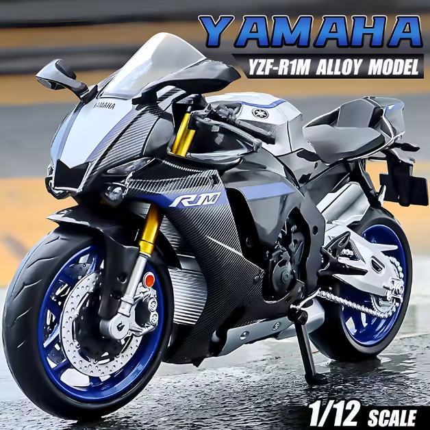 1/12 Scale Yamaha YZF-R1M Motorcycle Model Toy Alloy Diecast Simulation Models Motor Cycle Collection Decoration Boys Toys Gifts