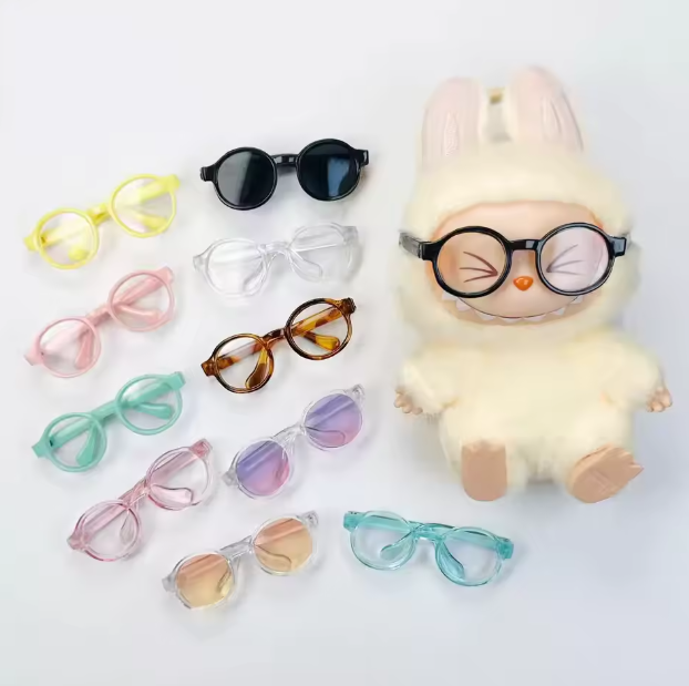 6.5cm Transparent Plastic Glasses for 1/8 1/6 1/3 1/4 BJD for Labubu MSD SD Plush for EXO Doll Sunglasses