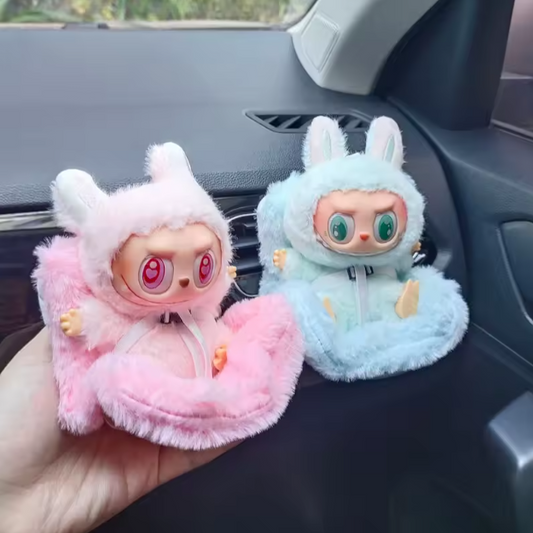 15-17cm Car Doll Seat Labubu Doll Safety Seat Cute Doll Air Outlet Aromatherapy Decoration Car Interior Decoration